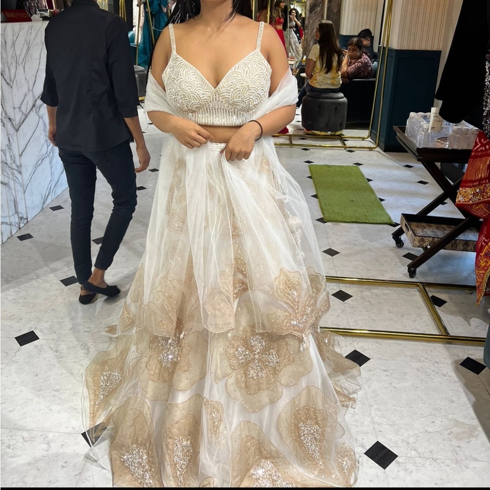 Beautiful white and beige lehenga